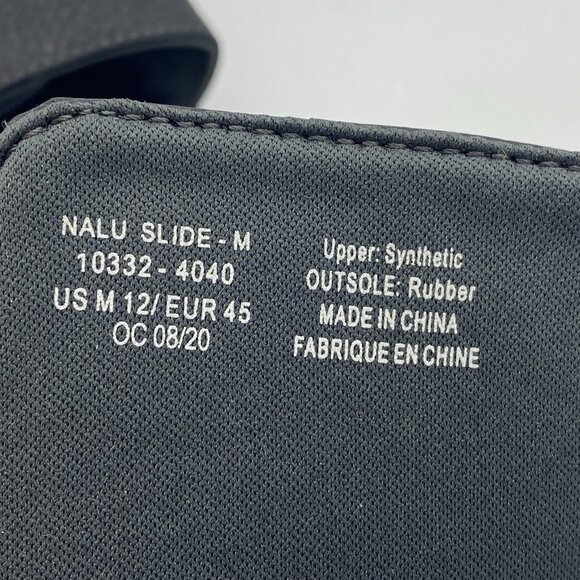 OluKai Nalu Slide Sandals Men's Size 12 Black Water Resistant 10332-4040 - Picture 6 of 12